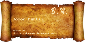 Bodor Martin névjegykártya