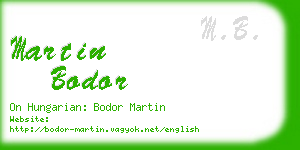 martin bodor business card